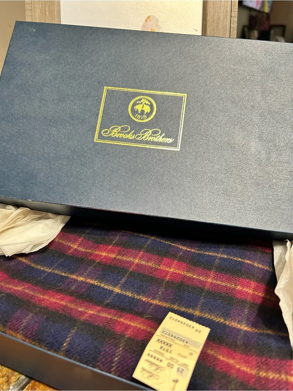 Brooks Brothers Vintage Plaid 100%Lambswool Scarf